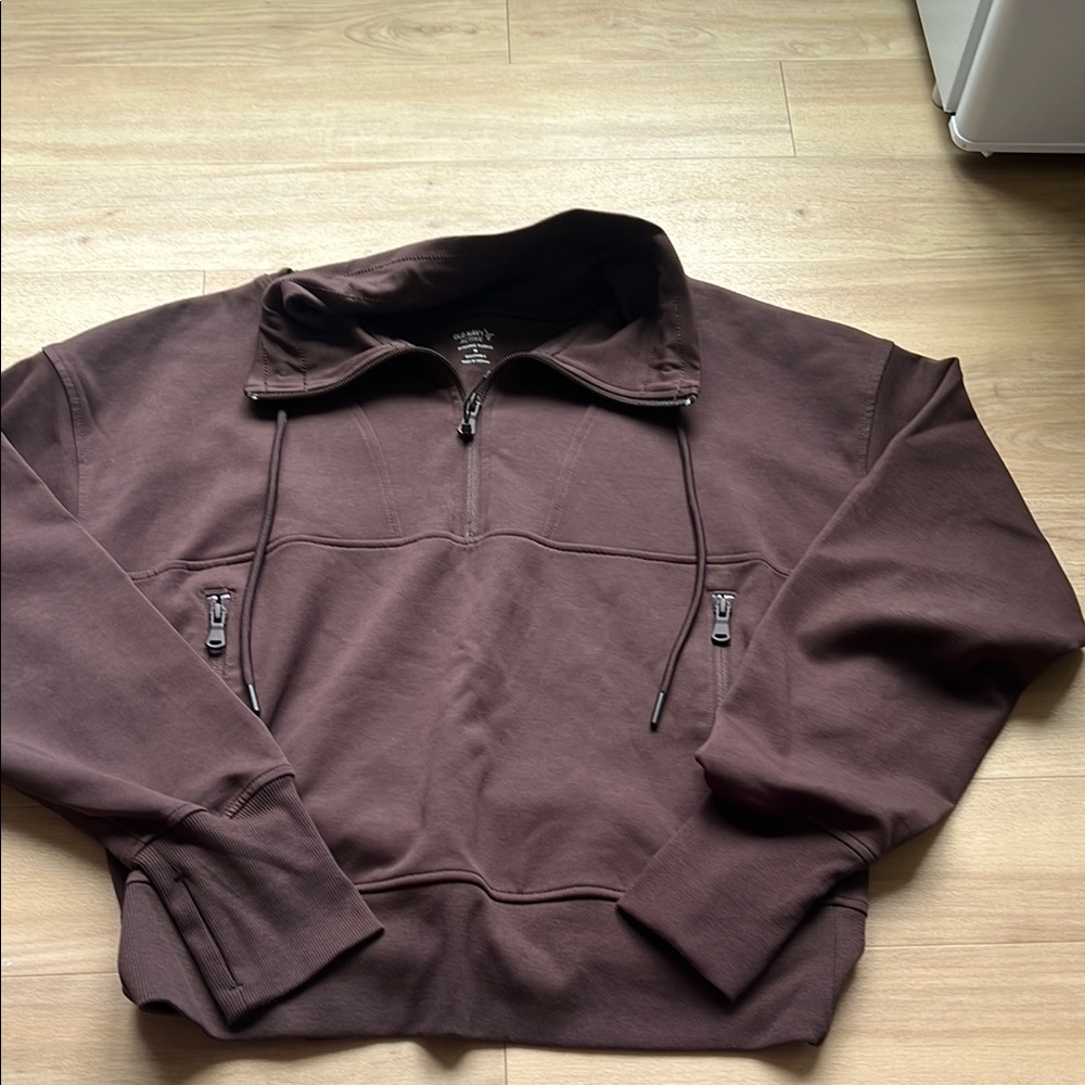 Old Navy Women's Chocolate Zip-Up Sweater